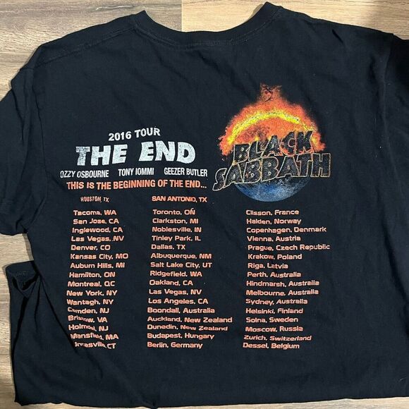 This Is The Beginning Of The End Black Sabbath 2016 Tour Shirt Size Large - Picture 4 of 4